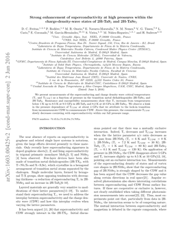 Arxiv:1603.00425V2 [Cond-Mat.Supr-Con] 2 Jun 2016 Solved Photoemission Also Shows Interesting Correlations Nbse and an Increase in 2H-Tas [6–10]