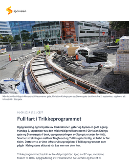 ​Full Fart I Trikkeprogrammet