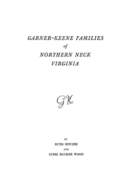 Garner-Keene Families Northern Neck Virginia