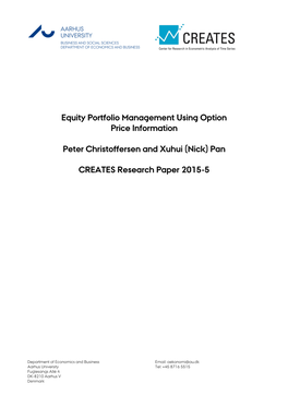 Equity Portfolio Management Using Option Price Information