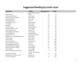 Suggested Reading by Lexile Level