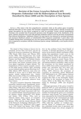 2008, Schleip, Revision of the Genus Leiopython.Pdf