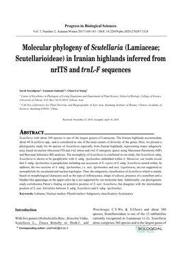 In Iranian Highlands Inferred from Nrits and Trnl-F Sequences