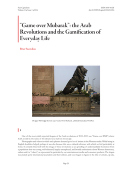 The Arab Revolutions and the Gamification of Everyday Life