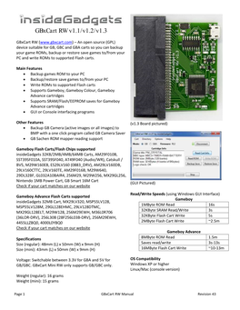 Gbxcart RW V1.1/V1.2/V1.3