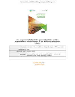 Rnational Journal of Climate Change Strategies and Management