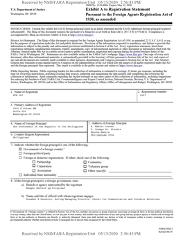 Received by NSD/FARA Registration Unit 05/15/2020 2:56:45 PM OMB No