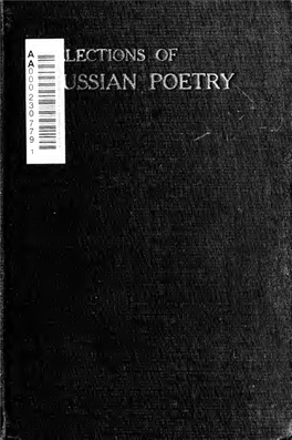 Poems Selected from Karamzin, Pushkin, Tyutchev, Lermontov, Count A