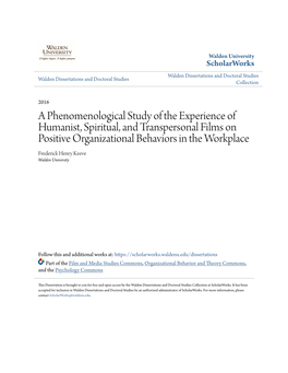 A Phenomenological Study of the Experience of Humanist, Spiritual