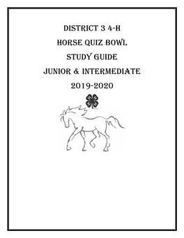 Horse Quiz Bowl Study Guide Junior & Intermediate 2019-2020