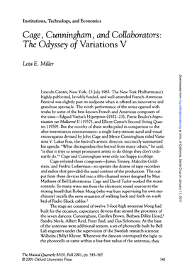 Cage, Cunningham,And Collaborators: the Odyssey of Variations V