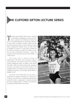 The Clifford Sifton Lecture Series