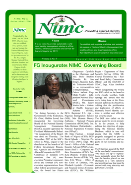 FG Inaugurates NIMC Governing Board