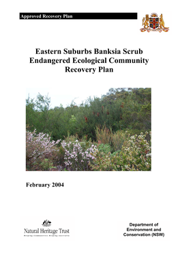 Eastern Suburbs Banksia Scrub Endangered Ecological Community Recovery Plan