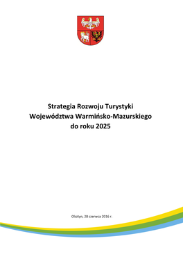 Strategia Rozwoju Turystyki Województwa Warmińsko-Mazurskiego Do Roku 2025