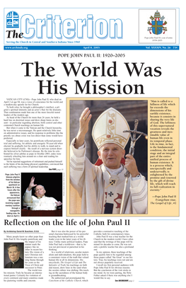 Reflection on the Life of John Paul II