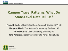 Camper Travel Patterns: What Do State-Level Data Tell Us?