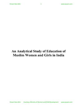 An Analytical Study of Education of Muslim Women and Girls in India Contents