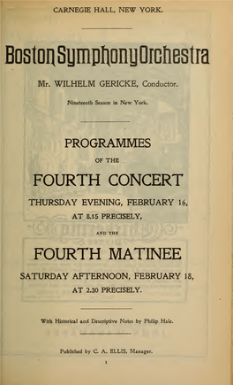 Boston Symphony Orchestra Concert Programs, Season 24,1904-1905, Trip