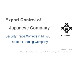 Export Control of Japanese Company