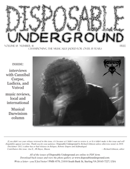 Disposable Underground Issue 41
