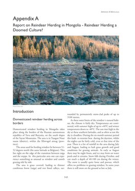 Appendix A: Report on Reindeer Herding in Mongolia