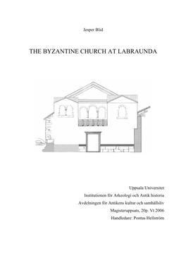 The Byzantine Church at Labraunda
