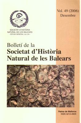 Bolletí De La Societat D'història Natural De Les Balears 2006, Vol. 49