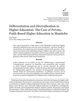 Differentiation and Diversification in Higher Education / D