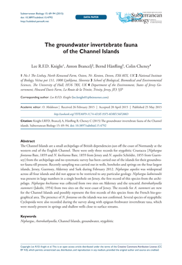 The Groundwater Invertebrate Fauna of the Channel Islands