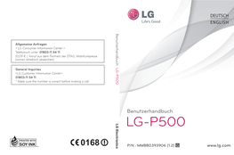 Bedienungsanleitung LG P500 Optimus