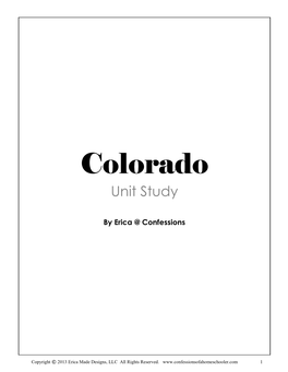 Colorado Unit Study