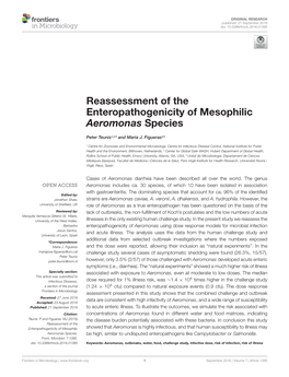 Reassessment of the Enteropathogenicity of Mesophilic Aeromonas Species