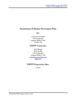 2021 Cavern City Air Terminal Stormwater Pollution Prevention Plan