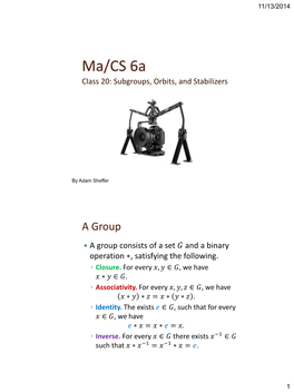 Subgroups, Orbits, and Stabilizers