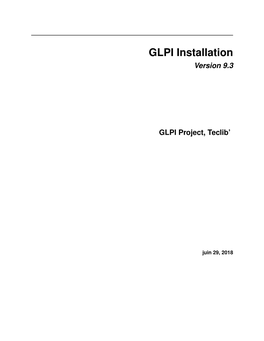 GLPI Installation Version 9.3