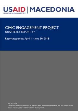 Civic Engagement Project Quarterly Report #7