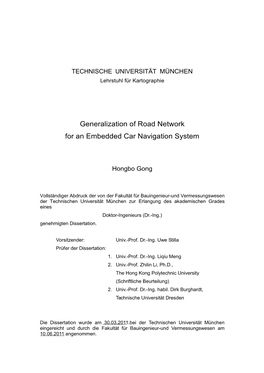 Generalization of Road Network for an Embedded Car Navigation System