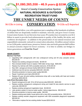 The Unmet Needs of County Conservation