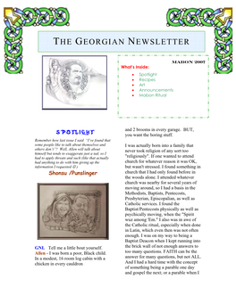 The Georgian Newsletter