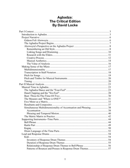 Agbadza: the Critical Edition by David Locke