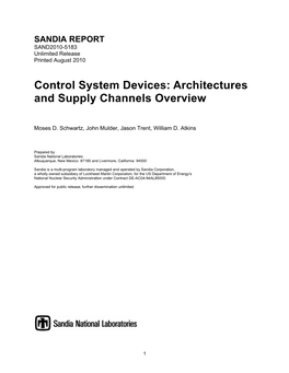 Control System Devices: Architectures and Supply Channels Overview