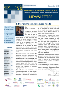 NEWSLETTER II/2015 September 2015