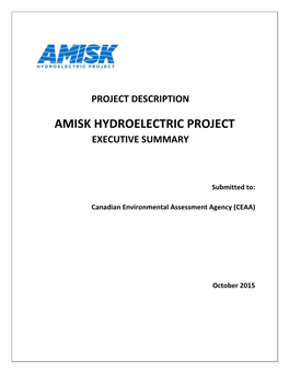 Amisk Hydroelectric Project Executive Summary