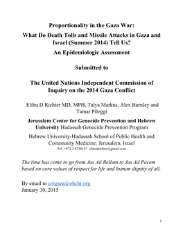 What Do Death Tolls and Missile Attacks in Gaza and Israel (Summer 2014) Tell Us?