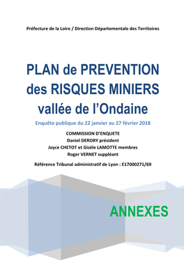 ANNEXES PLAN De PREVENTION Des RISQUES MINIERS Vallée De L