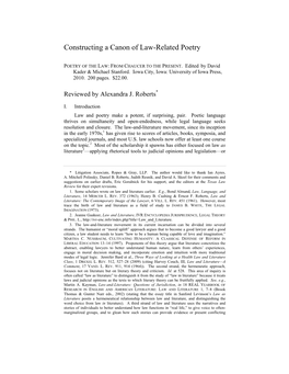 Constructing a Canon of Law-Related Poetry