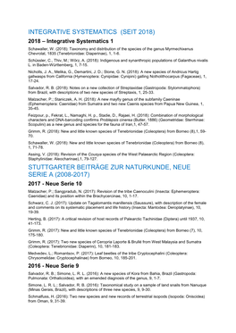 STUTTGARTER BEITRÄGE ZUR NATURKUNDE, NEUE SERIE a (2008-2017) 2017 - Neue Serie 10 Malzacher, P.; Sangpradub, N