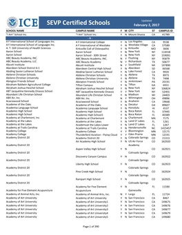 Certified School List 02-02-2017.Xlsx