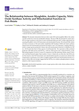 The Relationship Between Myoglobin, Aerobic Capacity, Nitric Oxide Synthase Activity and Mitochondrial Function in Fish Hearts